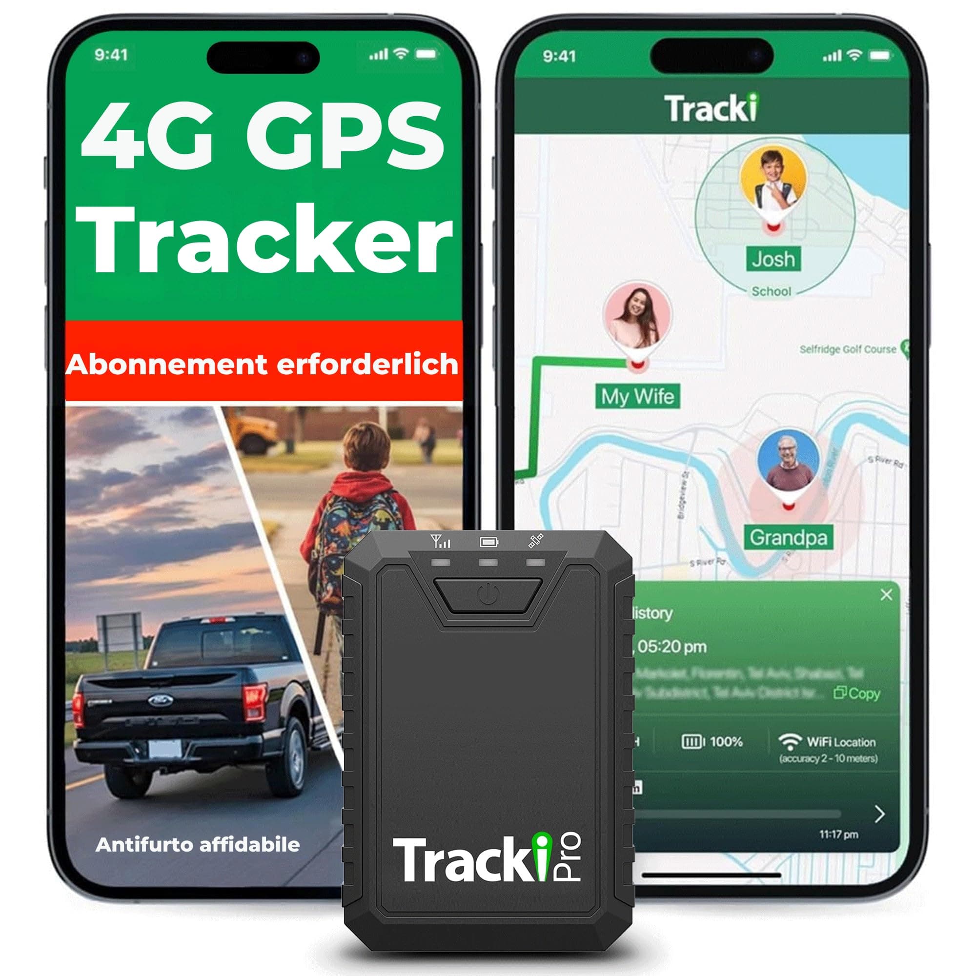 Tracki Pro GPS Tracker for Vehicles up to 12 Months Waterproof Magnetic Asset Real time Tracker 4G LTE Long Battery Life 2-12 Month, Unlimited Distance, Subscription Required, Speed Monitor, Geofence