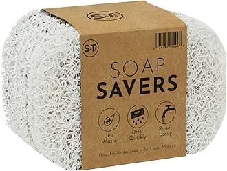 S&T INC. Bar Soap Holder for Kitchen, Bathroom, and Soap Dish, 6 Pack, White, 2.9 inches by 4.4 inches