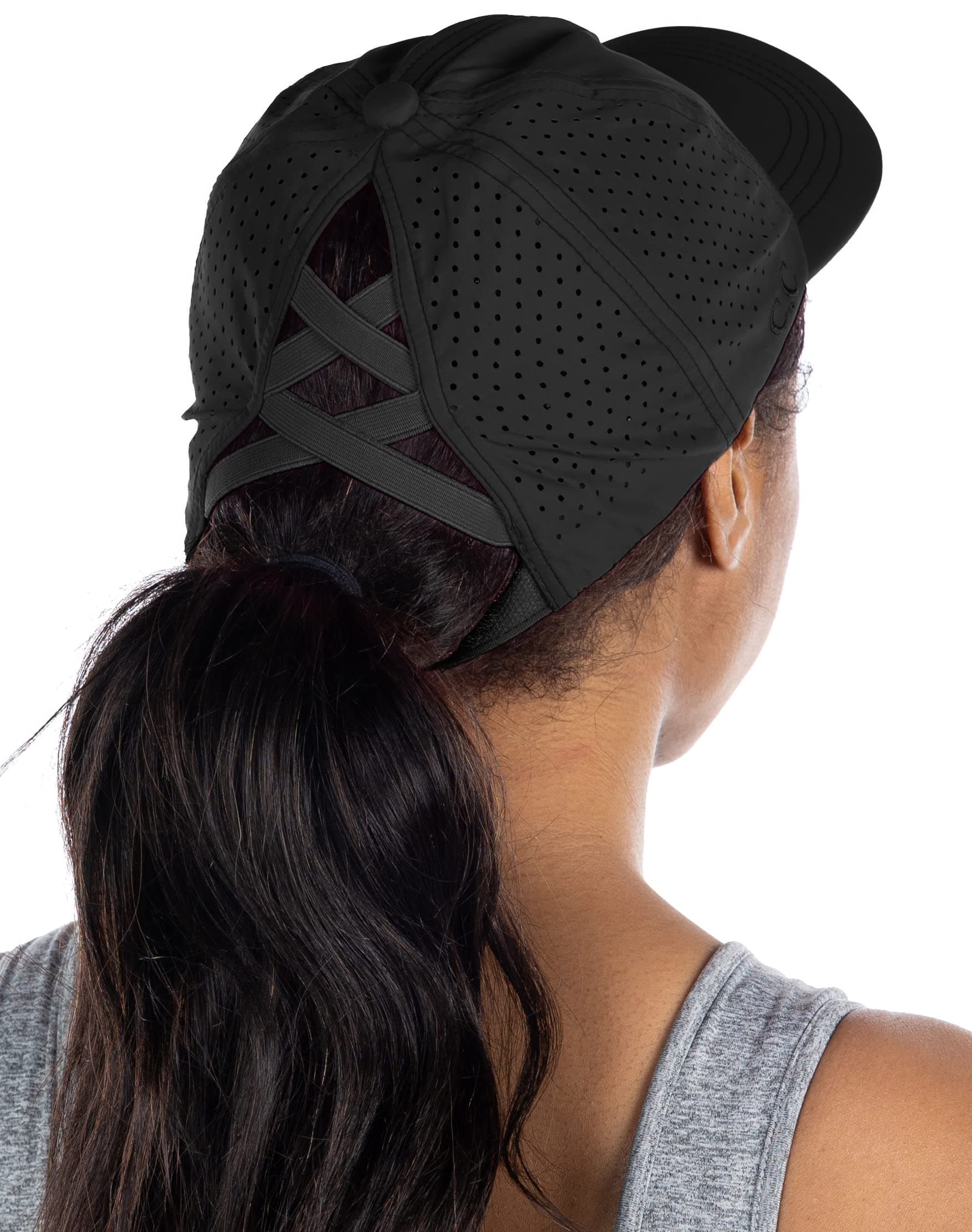 Funky JunquePonytail Hat for Women - Baseball Cap with Adjustable Fit & High Pony Tail Criss Cross Back for Everyday Wear