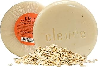 Cleure Face & Body Bar - Gentle Soap Cleanser for Sensitive Skin Infused w/Soothing Oatmeal - Gluten, SLS & Fragrance Free (3 oz, Pack of 2 Bars)