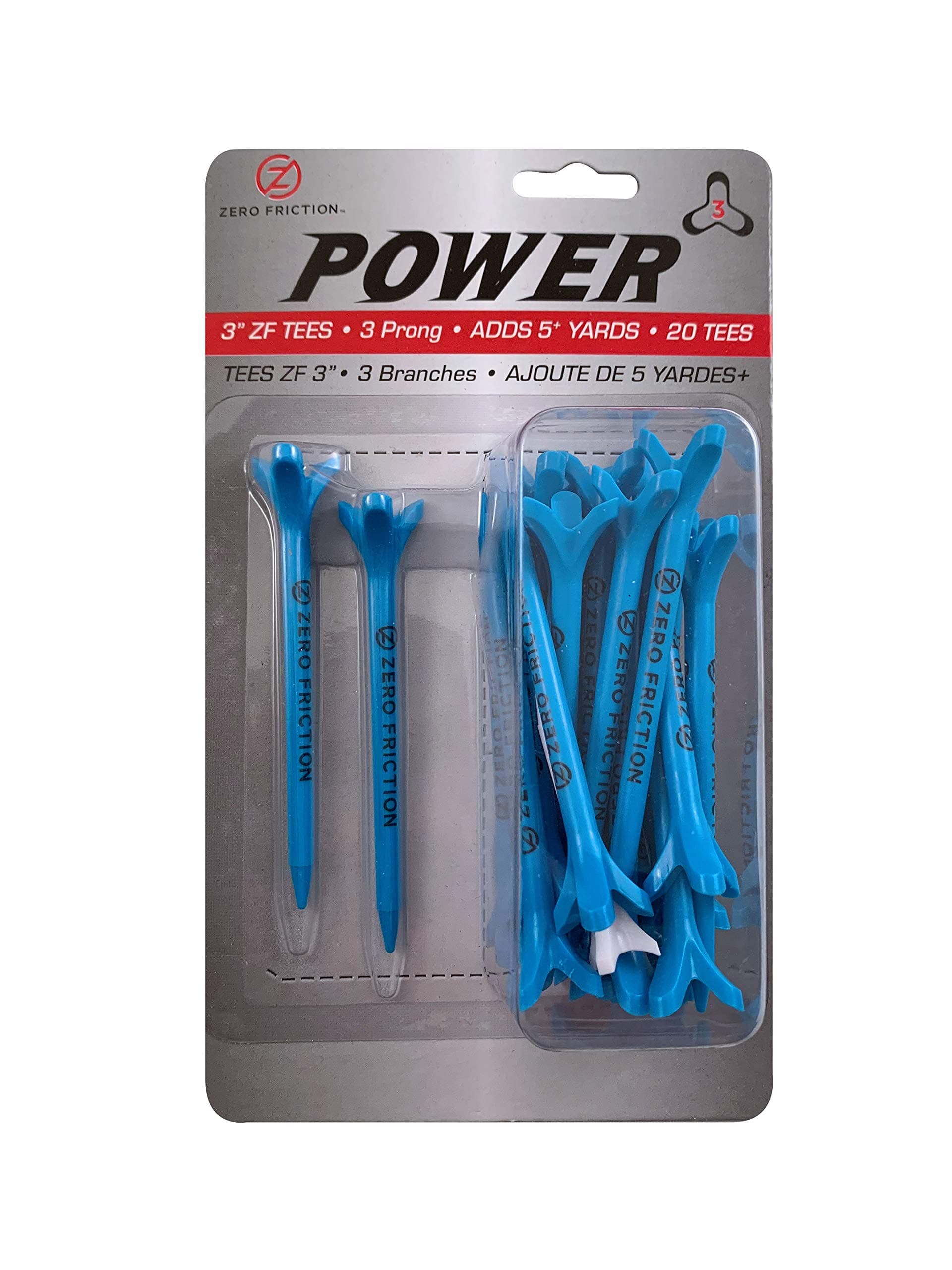 Zero Friction Power 3 Golf Tees Maximum Distance and Accuracy