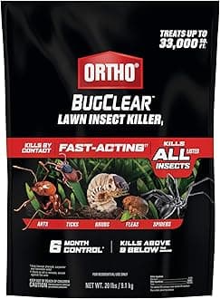Ortho BugClear Lawn Insect Killer1 - Lawn Bug Killer Granules, Kills Ants, Spiders, Ticks, Fleas, & Grubs, Treats up to 33,000 sq. ft., 20 lb.