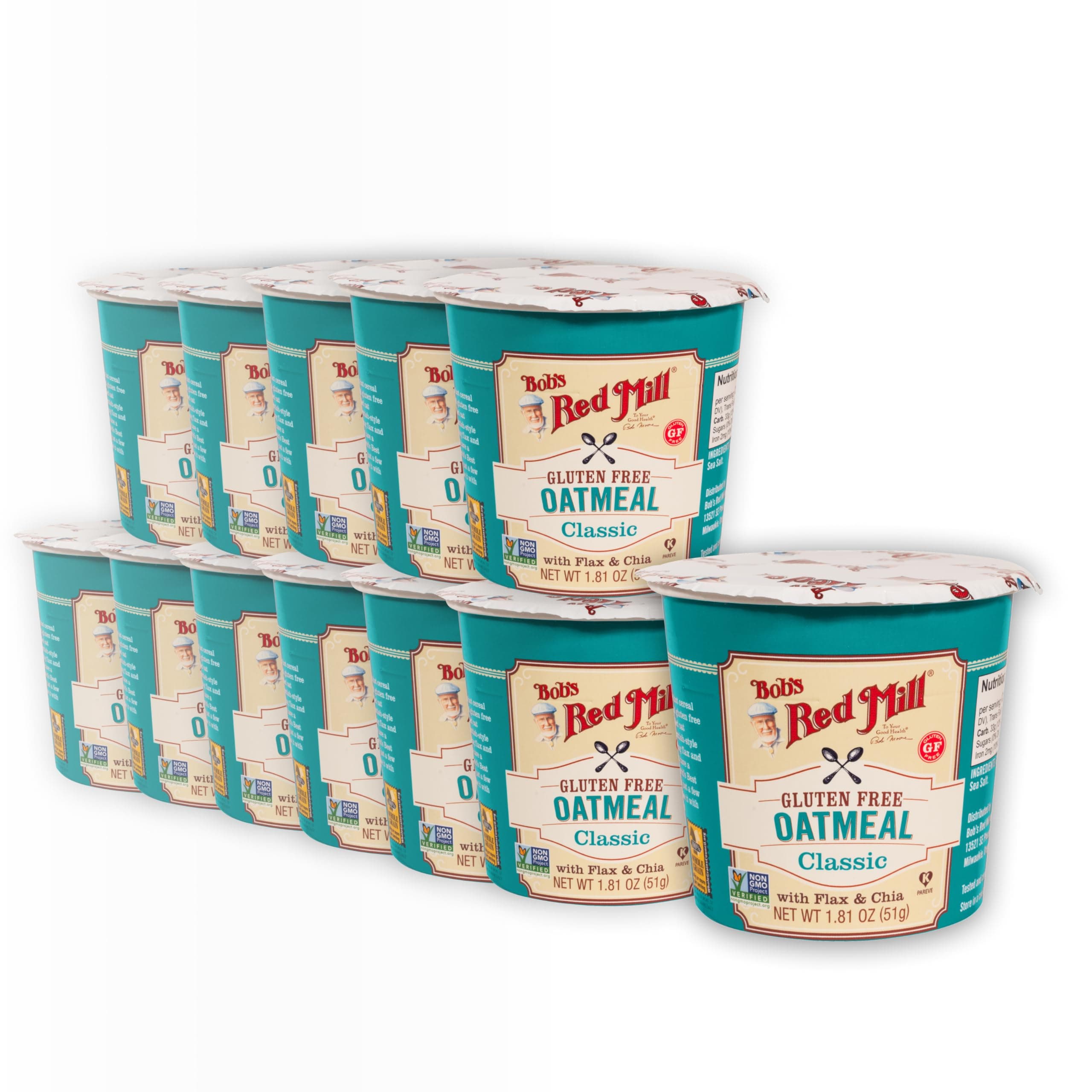 GF Oatmeal Cup, Classic, 1.81 Ounce Cup (Pack of 12) - Non-GMO, Vegan, Whole Grain, Kosher