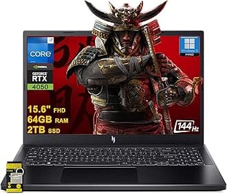 acer Nitro V 15 Gaming Laptop 15.6" FHD IPS 144Hz Intel 10-core i7-13620H 64GB DDR5 2TB SSD GeForce RTX 4050 Backlit USB-C Win11Pro ICP Hub