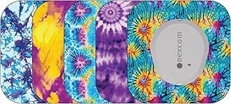 Glucomart Mini Adhesive Patches for Dexcom G7, Stelo & Infusion Sets – 5-Pack Waterproof, Sweatproof CGM Overpatches – Hypoallergenic CGM Sensor Patches (Tie Dye)