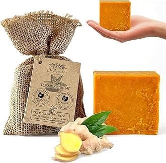 Dr.Ancient Turmeric Soap Bar, Organic Soap Bars Handcrafted the Traditional Way, Natural Chemical-Free, Vegan, Used for Face Wash, Body Wash, and Hand Cleansing, Nourishing & Daily Skincare Routine