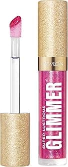 REVLON Super Lustrous Glimmer Gloss, Non-Sticky Lip Gloss, High-Shine Finish, Plant-Based Glitter, 009 Razz Beamy, 0.13 fl oz