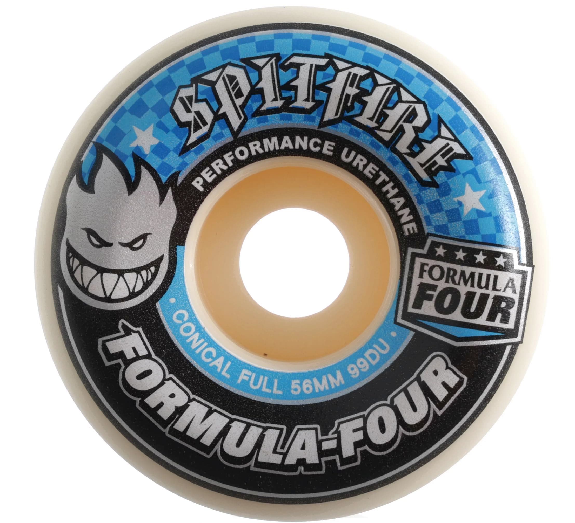 Formula Four Conical Full Skateboard Wheels - 56mm 99a - White (Set of 4)