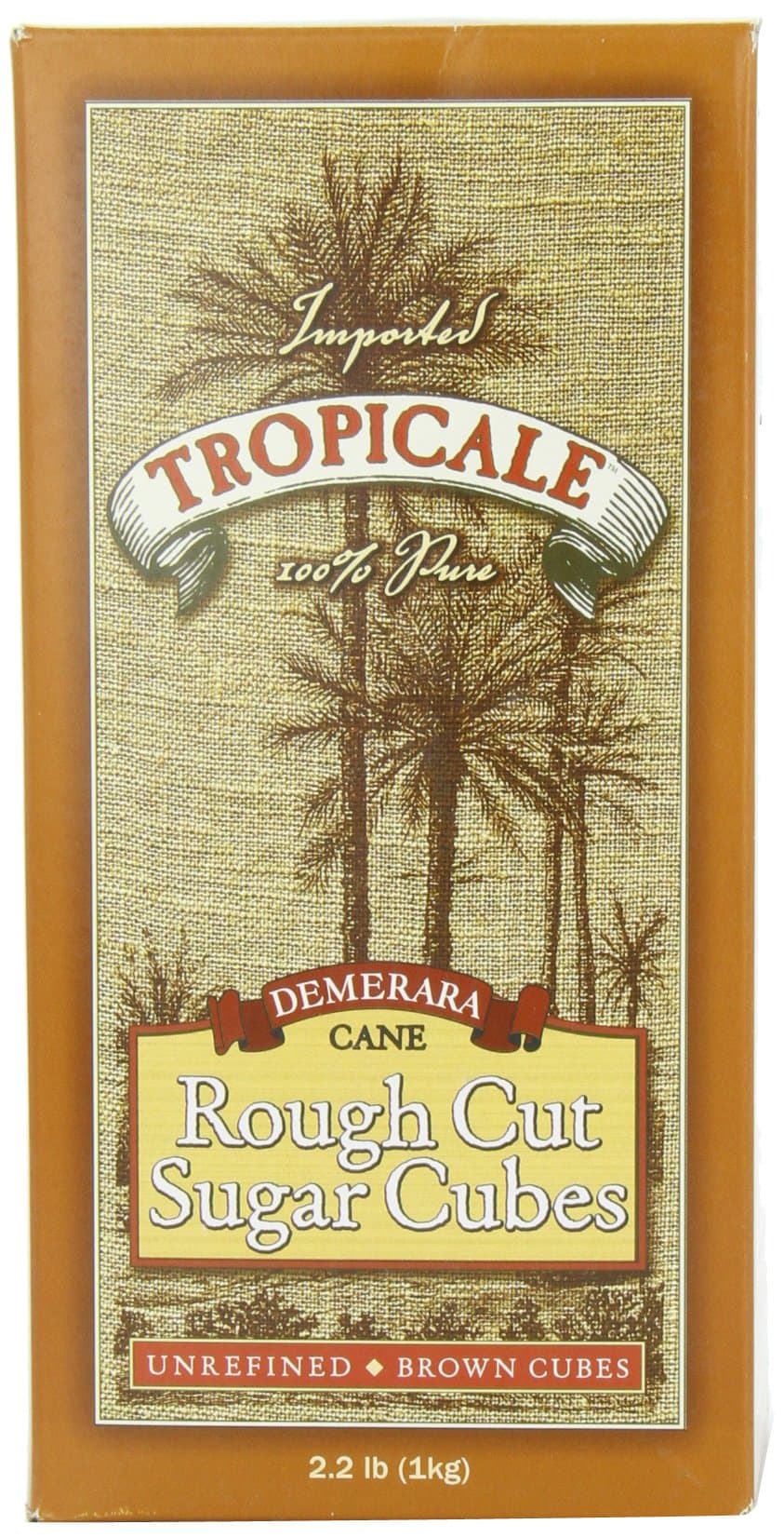 Tropicale Demerara Cane Rough Cut Sugar Cubes, 2.2-Pound