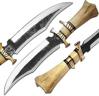 1095 High Carbon Steel Hunting Knife - Fixed Blade Knives with Sheath - Firm Grip Handle Made of Camel Bone (HC Bone)