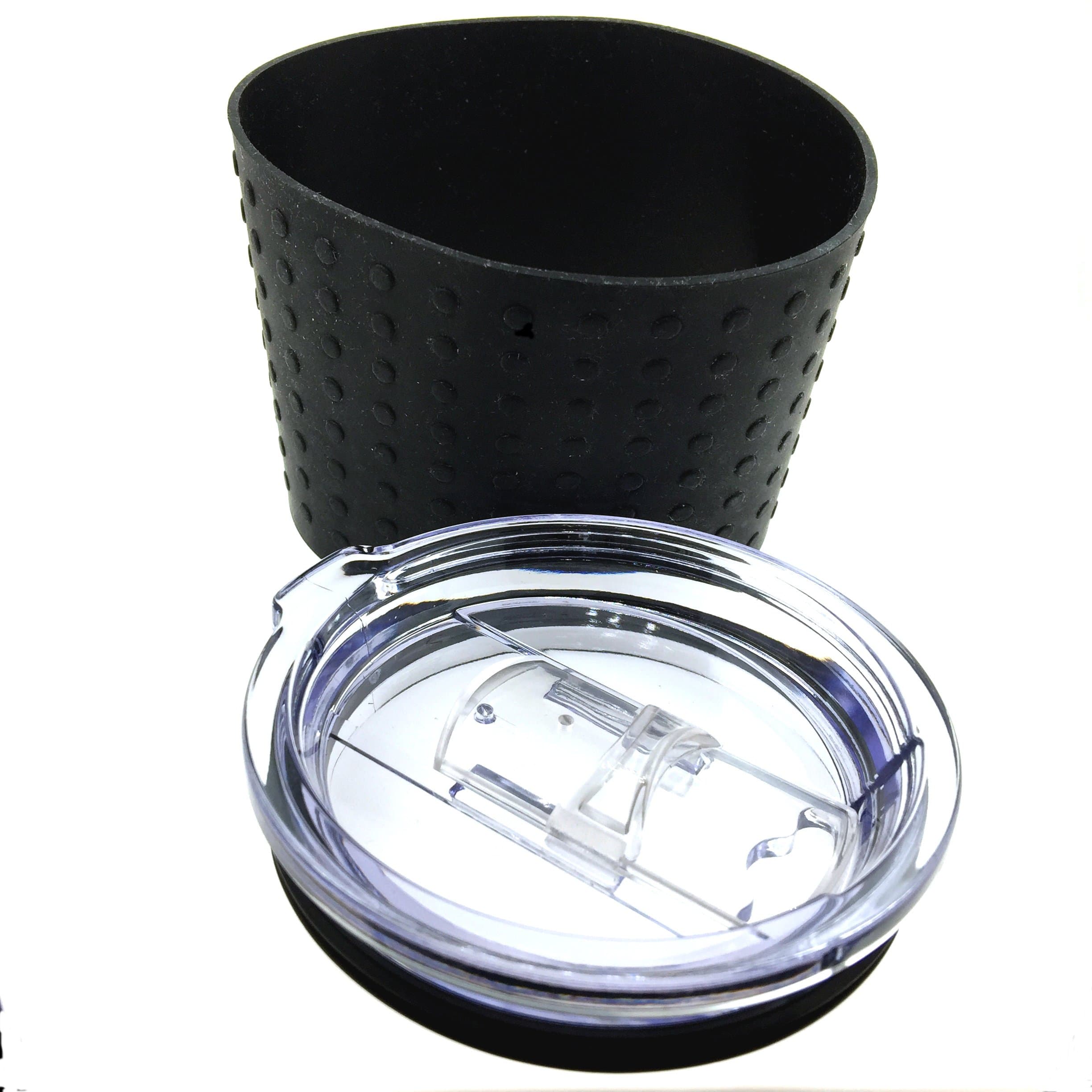 Gift set sleeve and Lid with Slider for 20oz Yeti Rambler, Ozark Trail Tumblers - Works Great with Straws