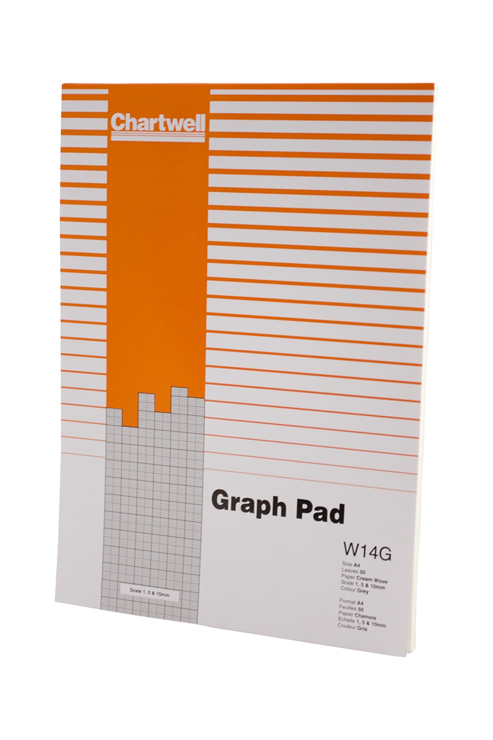 Chartwell Graph Pad 85gsm with Scale Area 280x190mm 1mm 5mm 10mm Grid 50 Sheets A4 Cream Wove - Ref W14G Office Product