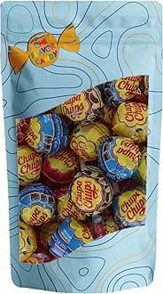 One Flavor Candy Chupa Chups Lollipop Lolli World's Greatest Pops Kids Bulk in Resealable Bag (Assorted Flavors, Pack of 20)