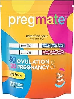 Pregmate 50 Ovulation and 20 Pregnancy Test Strips Predictor Kit