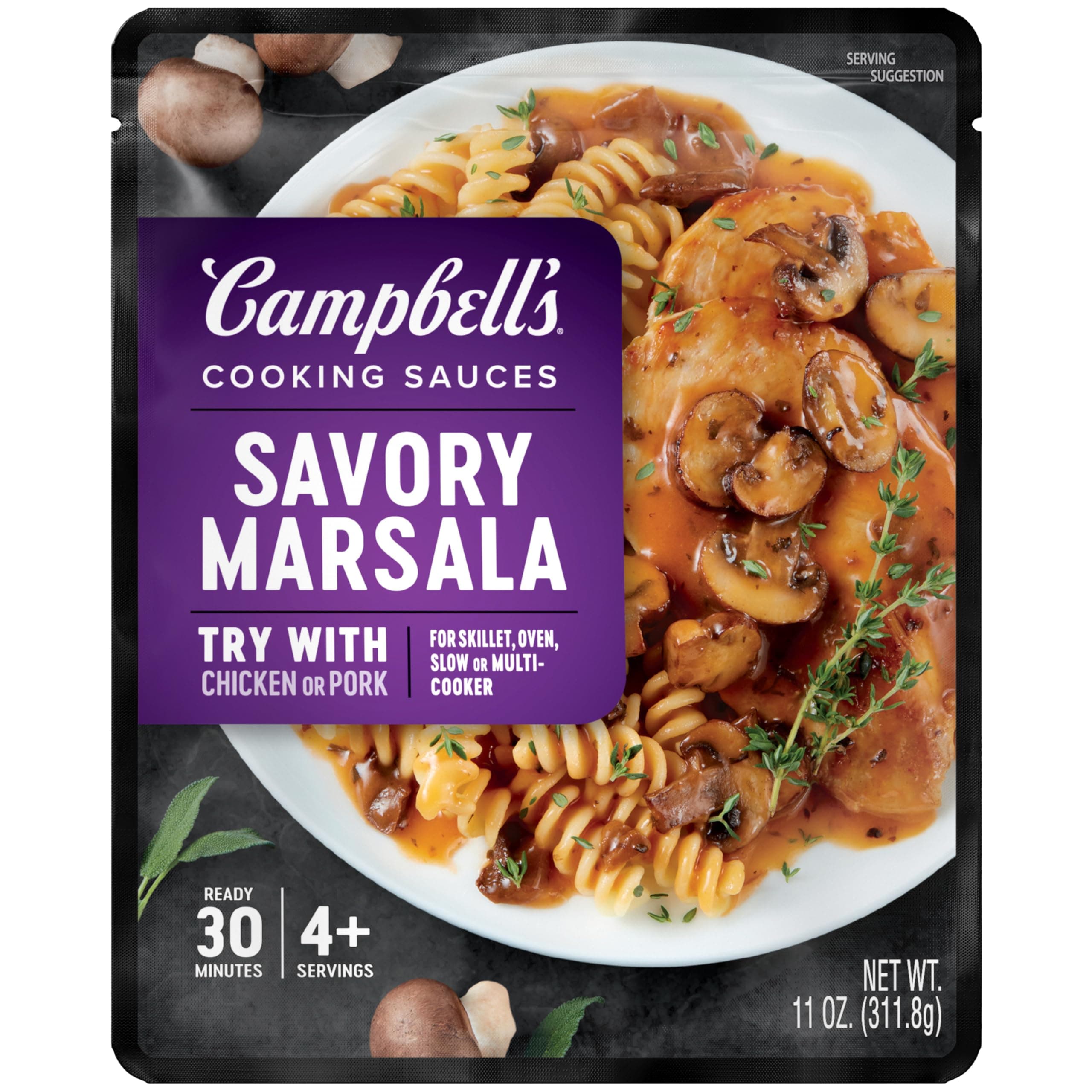 Campbell's Cooking Sauces, Savory Marsala, 11 Oz Pouch
