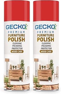 GECKO Furniture Polish Spray | Wood Care & Protection | Cleans & Restores Shine | Shiny Wood Furniture Surfaces | 200ml (Pack of 2) - FORMULATION 110X