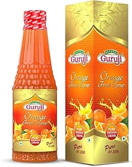 Jai Guruji Orange Fruit Syrup Sharbat, Instant Refreshing Drink For Summer (Mix with Water or Soda) – 750ml