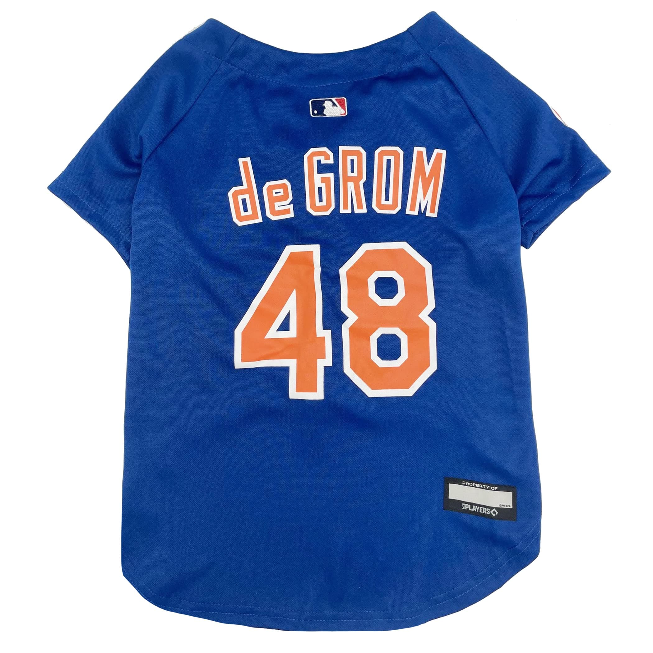 Pets First MLB Jacob deGrom Jersey for Dogs & Cats, Small. MLBPA Jacob Anthony deGrom The deGrominator Pet Jersey for The New York Mets Baseball Fans (JD-4006-SM)