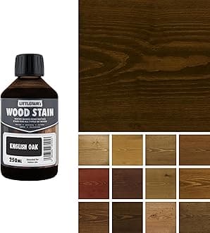 Wood Stain Water Based - 8.5oz/250ml - Indoor Furniture Stain Light & Dark Finishes - Special Non Toxic & Eco Friendly Formula - Wood Stain for Crafts - Color: English Oak