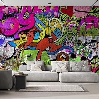 wall26 - Colorful Graffiti - Large Wall Mural, Removable Peel and Stick Wallpaper, Home Decor - 108x168 inches