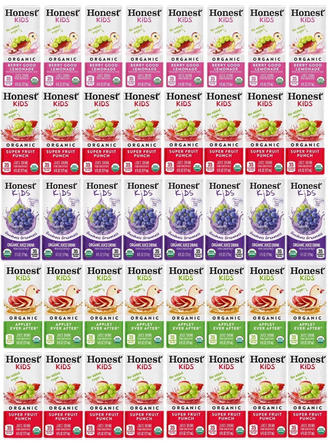 GenericGeneric Honest Kids Organic Juice Drink Assorted Variety Pack, 6 Fl Oz, (40 Count)