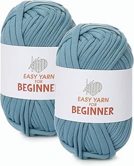 T-Shirt Yarn for Croheting Knitting - 2 PCS Chunky Thick Yarn for Bags Blanket Cushions Slippers Storage Baskets Projects, Fabric Yarn 100g×2 (3.5oz×2), DIY Handmade Knitting Gift