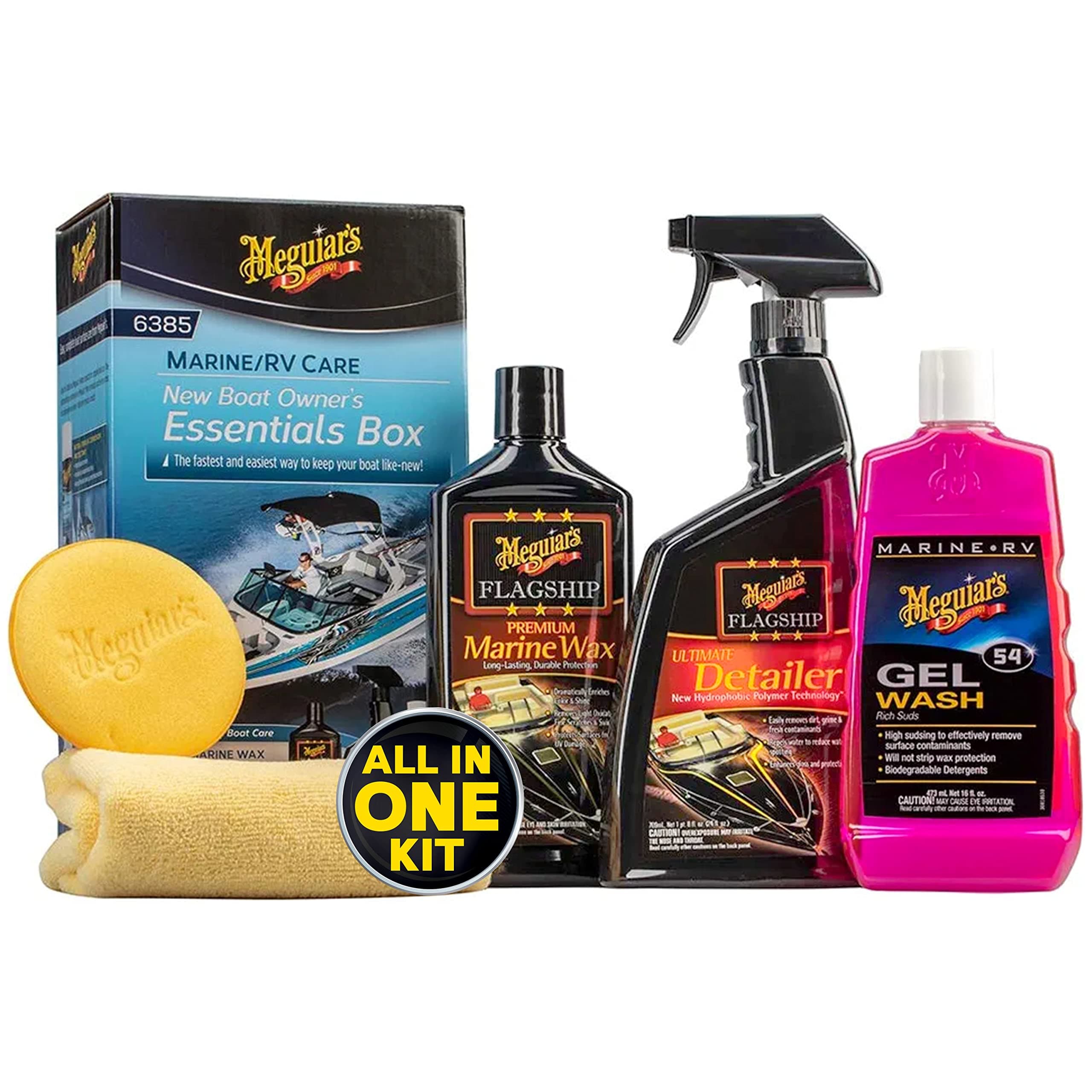 New Boat Owner's Essentials Box - Boat Cleaning Kit With Premium Marine-Grade Products for Your Boat or RV