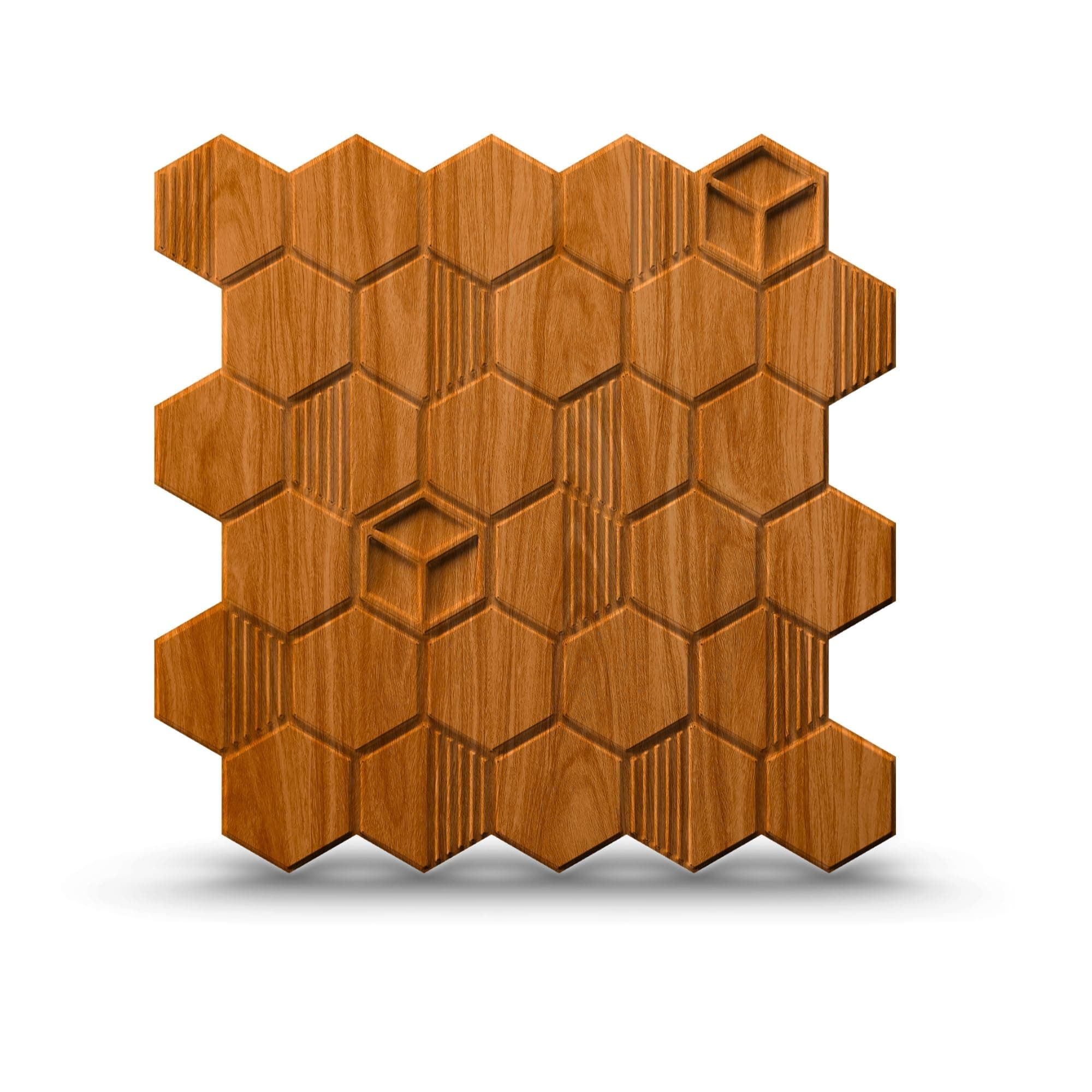 Kayra Decor 3D Self Adhesive PVC Wall Panel - USA Certified SGS Approved Teak Wood Color TP 2001 Design Pack of 12 Covers 32.34 Sq. Ft.