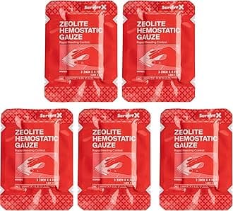 Hemostatic Gauze - Quick Blood Clotting Gauze for Wounds - Trauma Kit Hemostatic Dressing - 3 in x 4 FT - 5 PCS