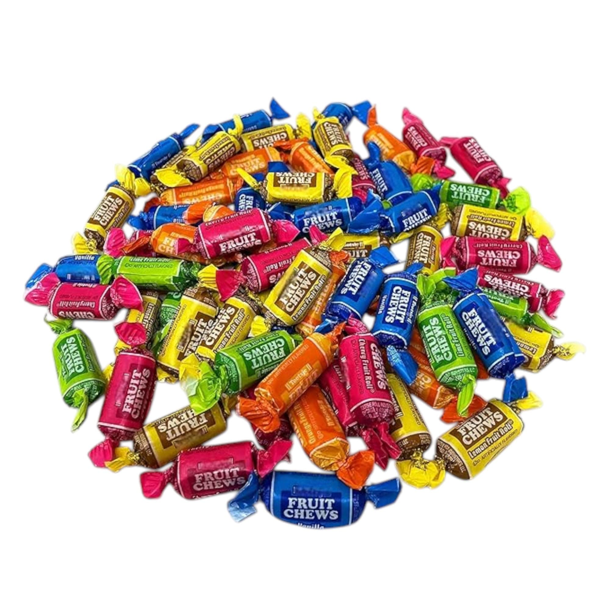 Klub Bulk Holiday Special Tootsie Roll Fruit Chews - 1 lbs - Original Chewy Fruity Taffy Candy Soft Chews - Assorted 8 Flavor Variety Mix in Resealable Pantry Bag - Individually Wrapped, 16 oz.