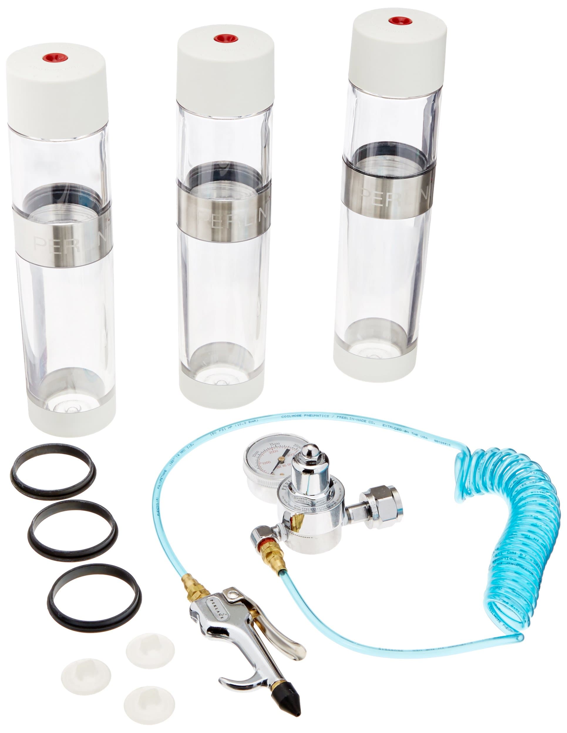 Cocktail Carbonating System Kit-3 shakers, 9x9x12, Transparent