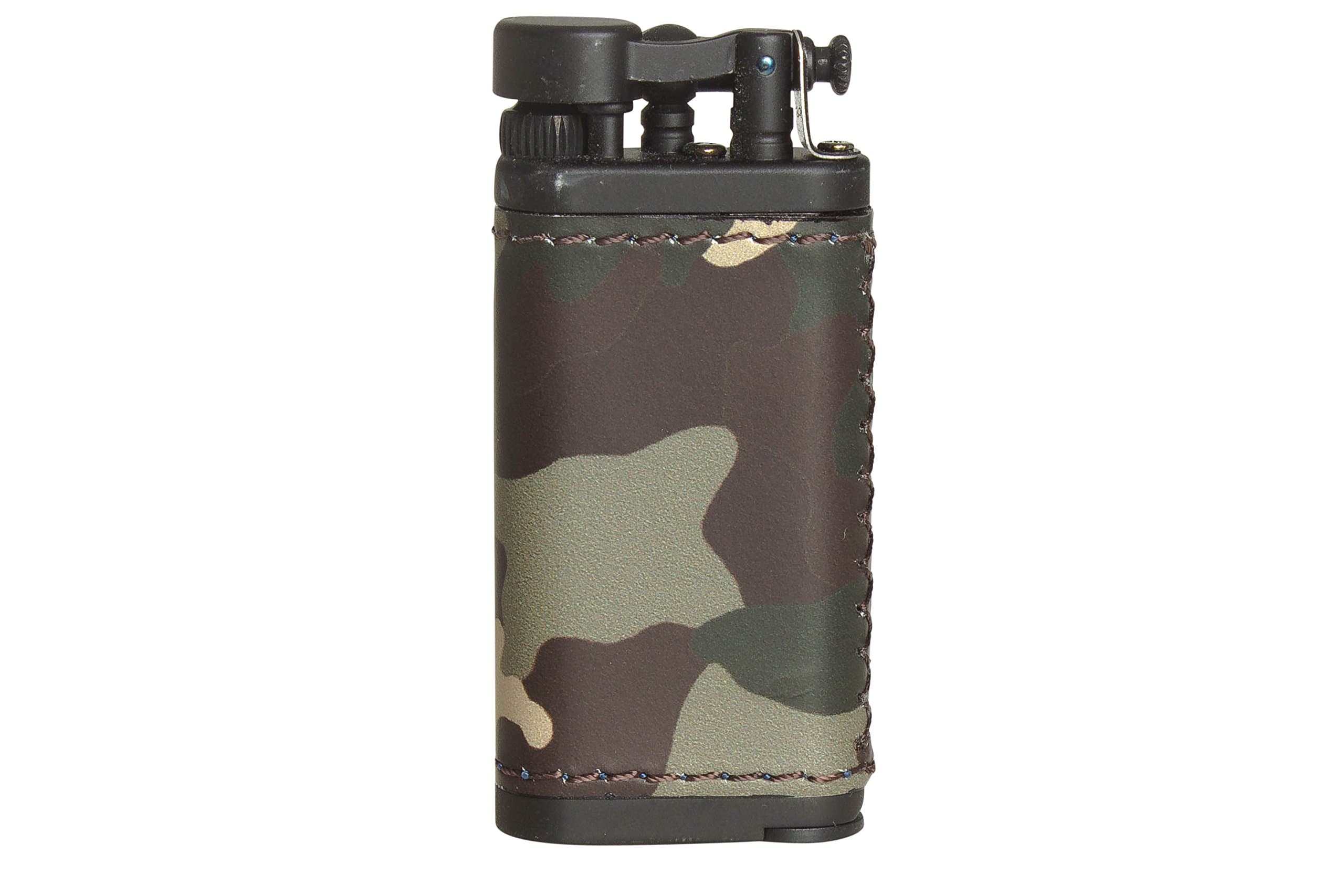 IM Corona Old Boy Black and Camo Leather Pipe Lighter