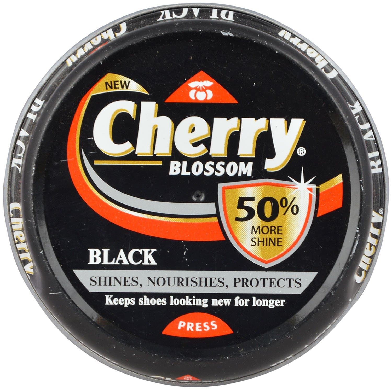 Cherry Blossom Shoe Polish - Black, 15g Box