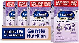 Enfamil NeuroPro Gentlease for easing Fussiness, Crying, Gas, Spit-up in 24 Hrs, Smaller Proteins for Easy Digestion, Brain Supporting DHA, Prebiotic Blend, HuMO6*, Baby Formula, 30.4 Oz (Pack of 4)