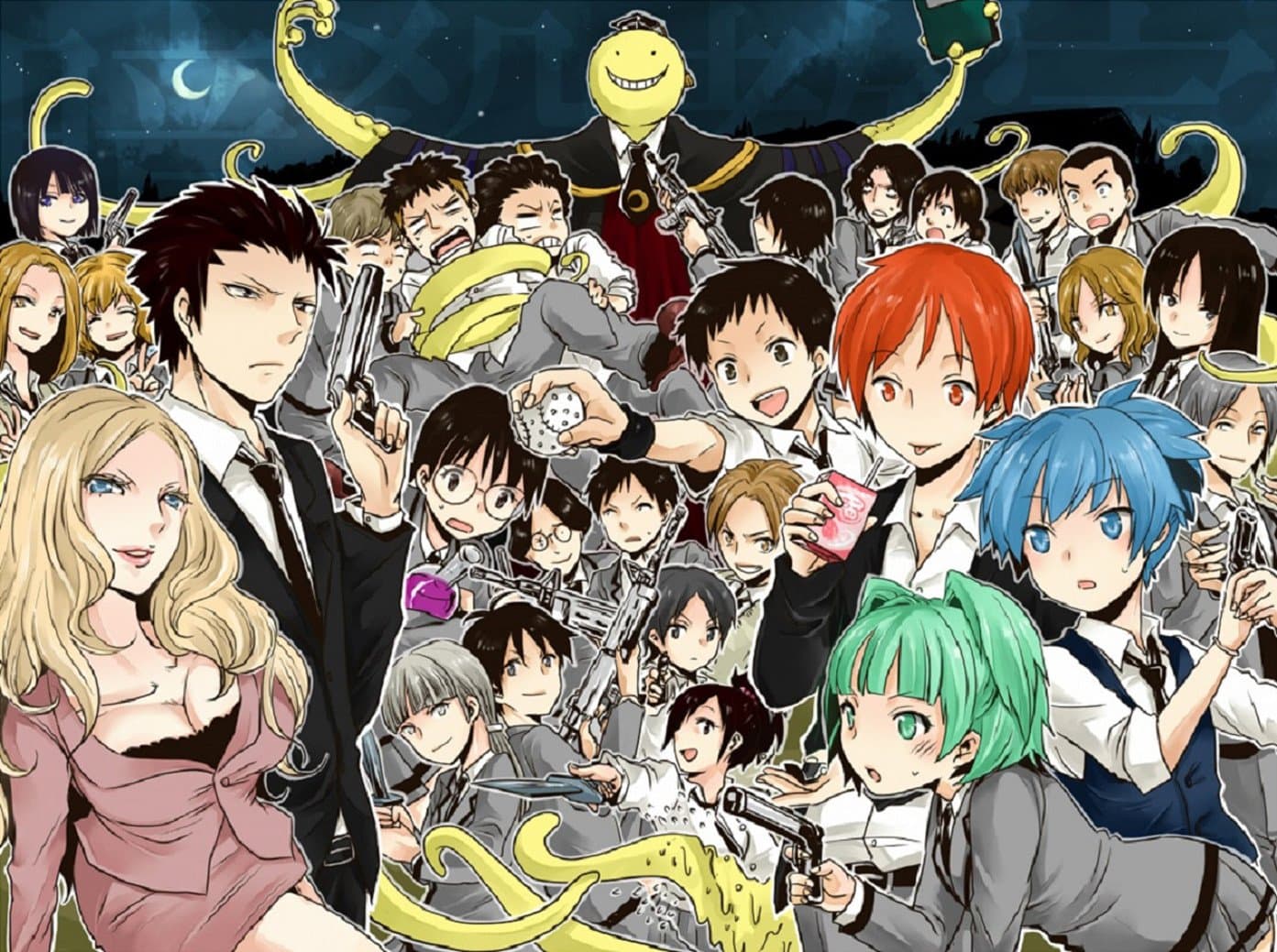 Assassination Classroom Anime Fabric Cloth Rolled Wall Poster Print - Size: (32" x 24" / 17" x 13")