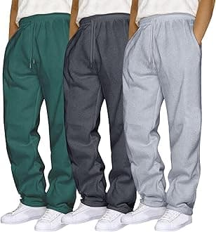 Aniywn Mens 3 Pack Sweatpants Baggy Running Sports Pants Loose Casual Trousers Elastic Waist Drawstring Jogger Sweatpants