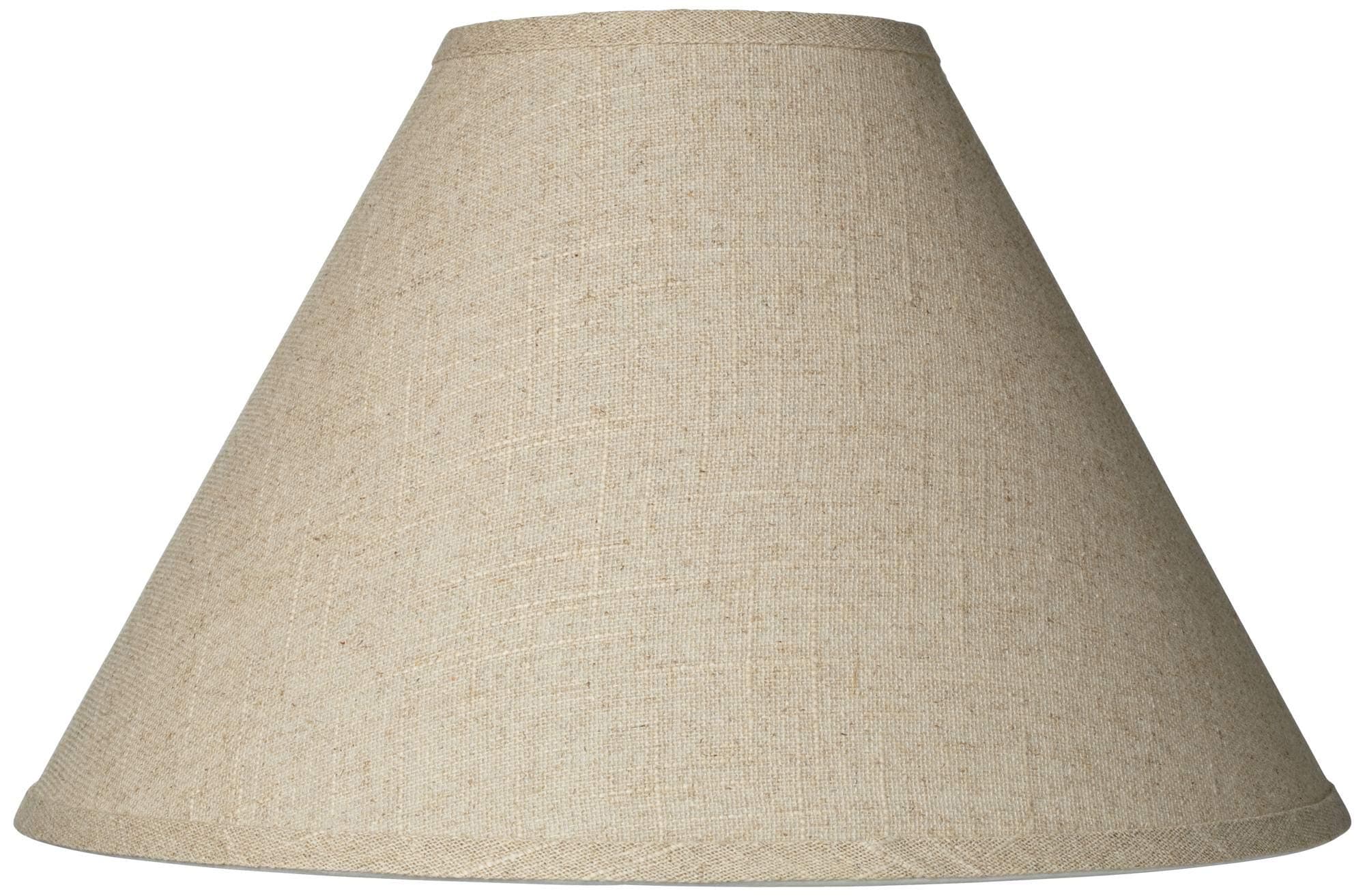 6" Top x 17" Bottom x 11 1/2" High x 11 1/2" Slant Lamp Shade Replacement Large Beige Brown Empire Round Rustic Farmhouse Western Fine Burlap Fabric Spider Harp Finial - Springcrest