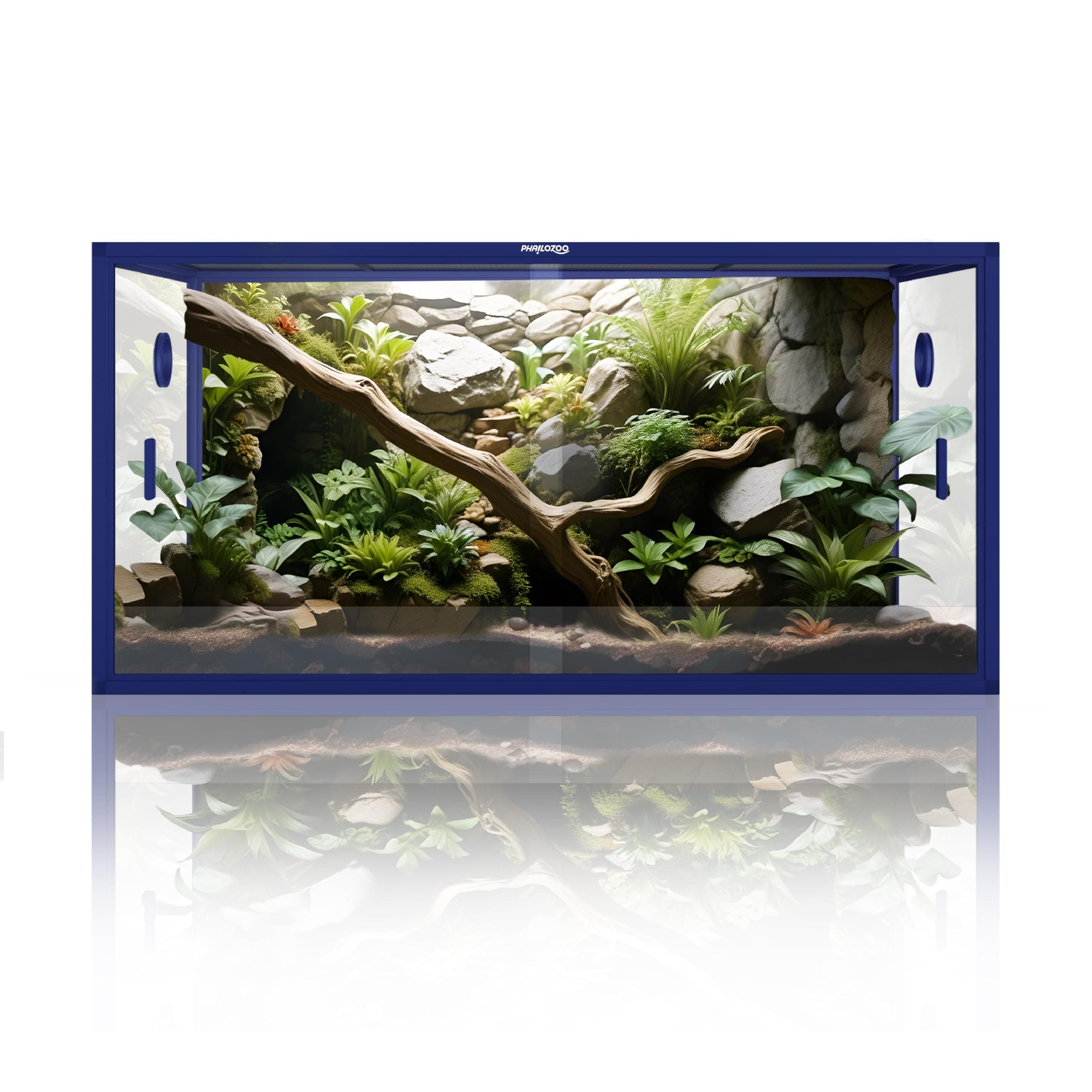 120 Gallon Reptile Vivarium, Stackable 4x2x2 Snake Enclosure with Front-Opening Transparent Reptile Enclosure for Bearded Dragon, Ball Python, Snake