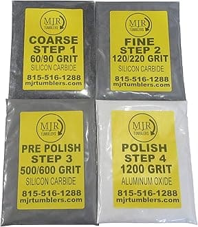 MJR TumblersRefill Grit Kit for 15 LB Rock Tumblers Silicon Carbide Aluminum Oxide Media Polish