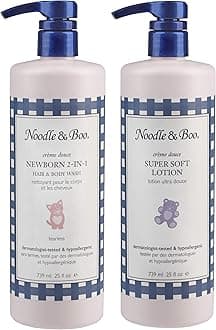 Noodle & Boo 2-in-1 Newborn Hair & Body Wash and Super Soft Lotion Bundle Kit, 25 Fl Oz (Pack of 2)