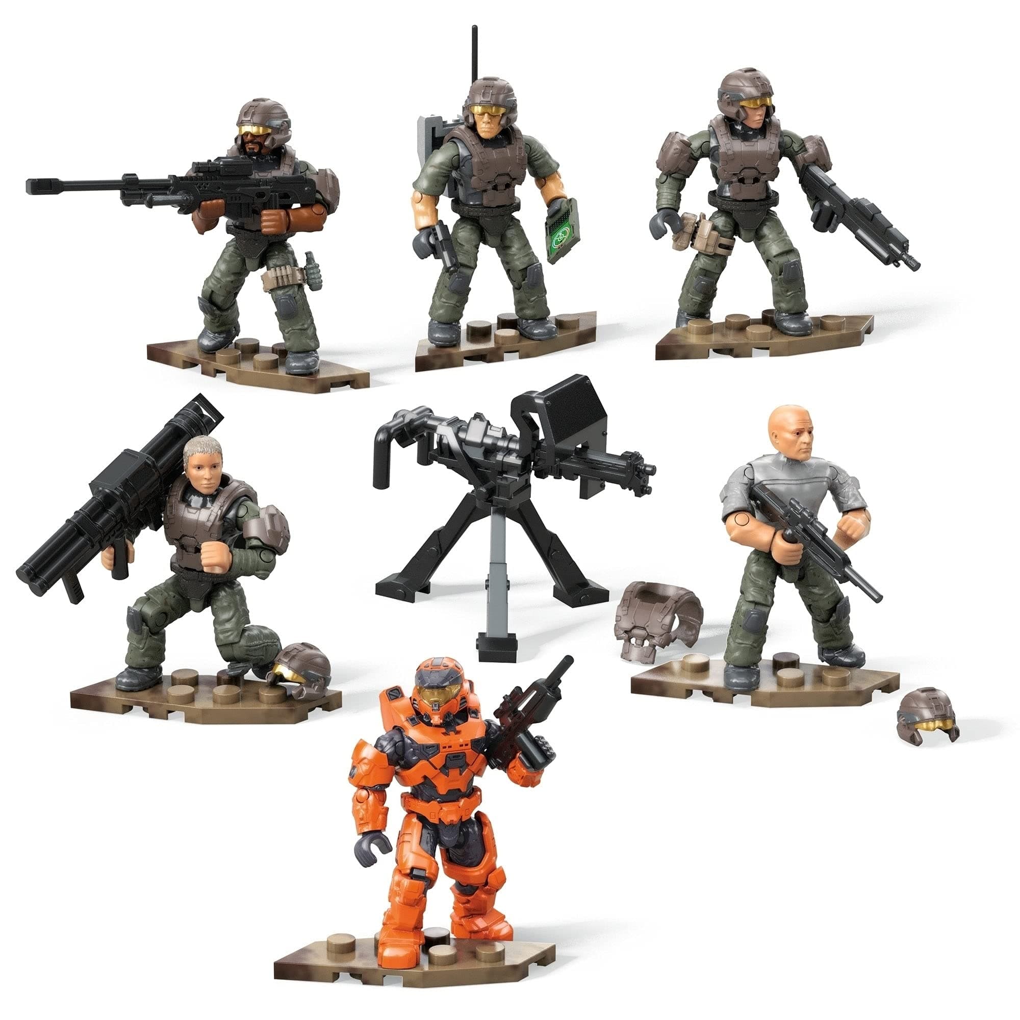 Mega Construx Halo UNSC Marine Platoon Pack - 6 Action Figures, 138 Pieces, Ages 8+