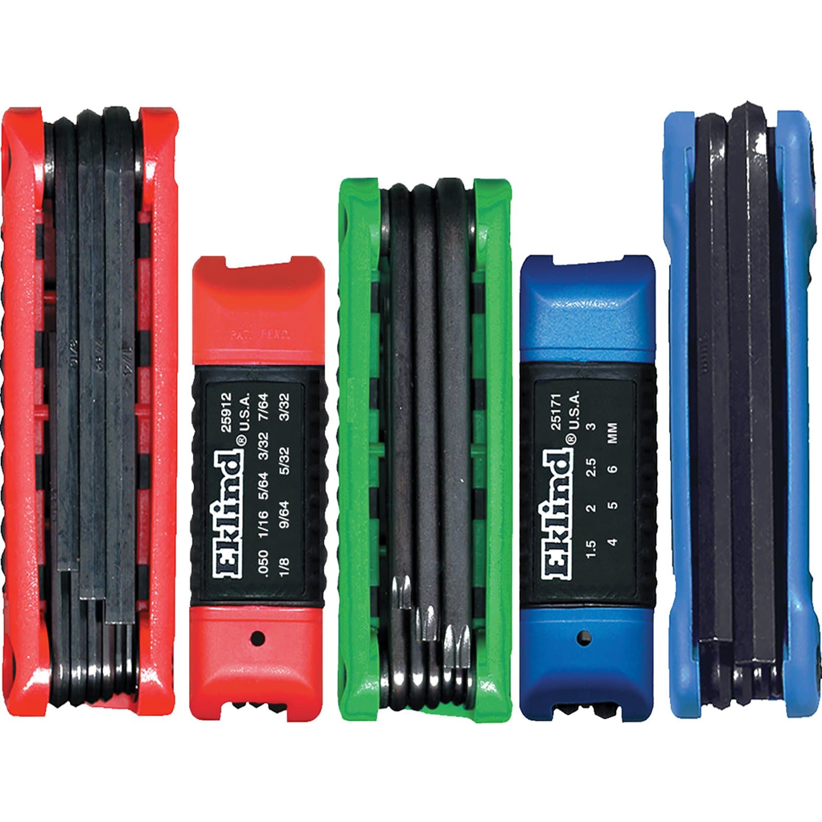 25036 5 sets 36 Pieces Steel Ergo-Fold Fold-up Hex Key Allen Wrench Combo, Inch/MM/TORX Star