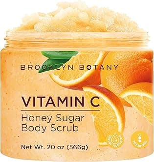 Brooklyn BotanyVitamin C Honey Sugar Scrub for Body 20 oz – Deeply Hydrating and Gently Exfoliating Body Scrub for Women and Men – Moisturizing and Nourishing the Skin