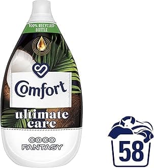 Comfort Ultimate Care Coco Fantasy Ultra-Concentrated Fabric Conditioner bottle made of 100% recycled plastic* for complete clothes protection 58 Wash 870 ml