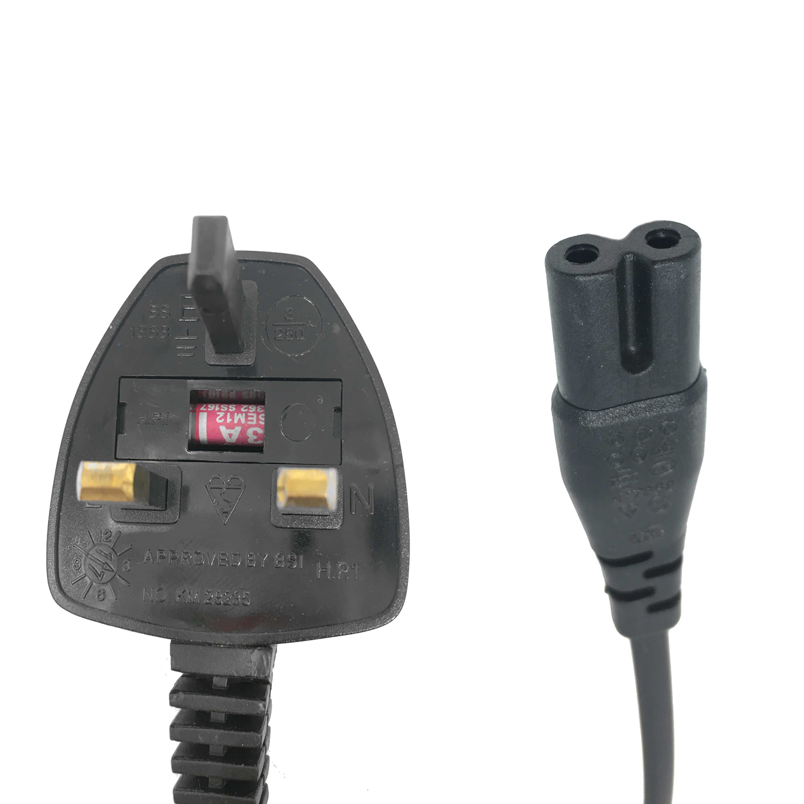 DabbersIT UK Fig 8 Power Lead Extra long cable C7 2m / 3m / 5m available (5m, Black)