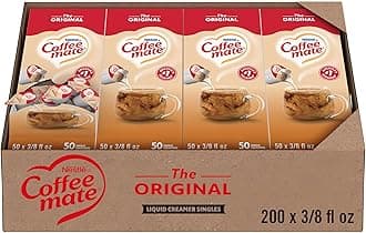 Nestle Coffee mate Coffee Creamer, Original, Liquid Creamer Singles, Non Dairy, No Refrigeration, 0.375 fl oz Tubs (Pack of 200)