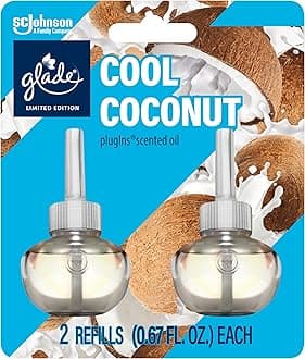 Glade PlugIns Scented Oil Air Freshener, Cool Coconut Limited Edition, 1.34 oz Total, 2 Refills