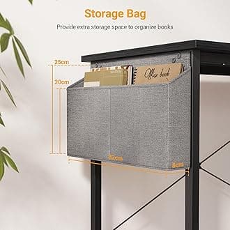 CubiCubi L Shaped Desk, 47 Inch Computer Desk with Reversible Storage Shelves Home Office Corner Desk Study Writing Table, Black