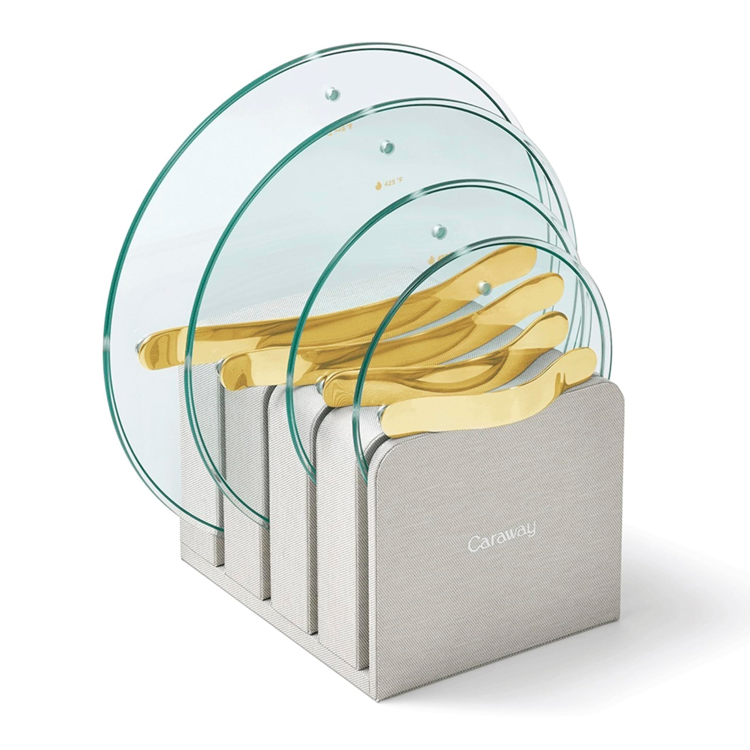 Iconics Glass Lids Set for Pots and Pans - Made With Tempered Glass - Sized to Fit Caraway Ceramic-Coated & Stainless Steel Cookware - Includes 4 Sizes - 7", 8", 10.5", & 11.8"