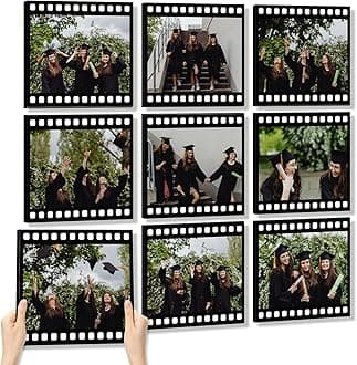 JOXOFO Custom Photo Tiles Personalized Peel and Stick Mix Tiles Picture Frames for Collage Wall Decor Storyboards Photo Prints Gift for Family and Loved Ones 9pcs